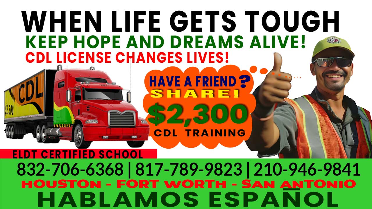 "🚀 CDL School Allen: Your Road to Success! 🌟 📞 Call Us: 210-946-9841 🚛 Services: CDL Training, Job Placement 🌎 Locations: Corpus Christi, TX 💪 Motivational Message: Unlock Your Potential! 📋 Training Image: Get Ready to Learn 🚚 Truck: Your Vehicle to a Brighter Future"