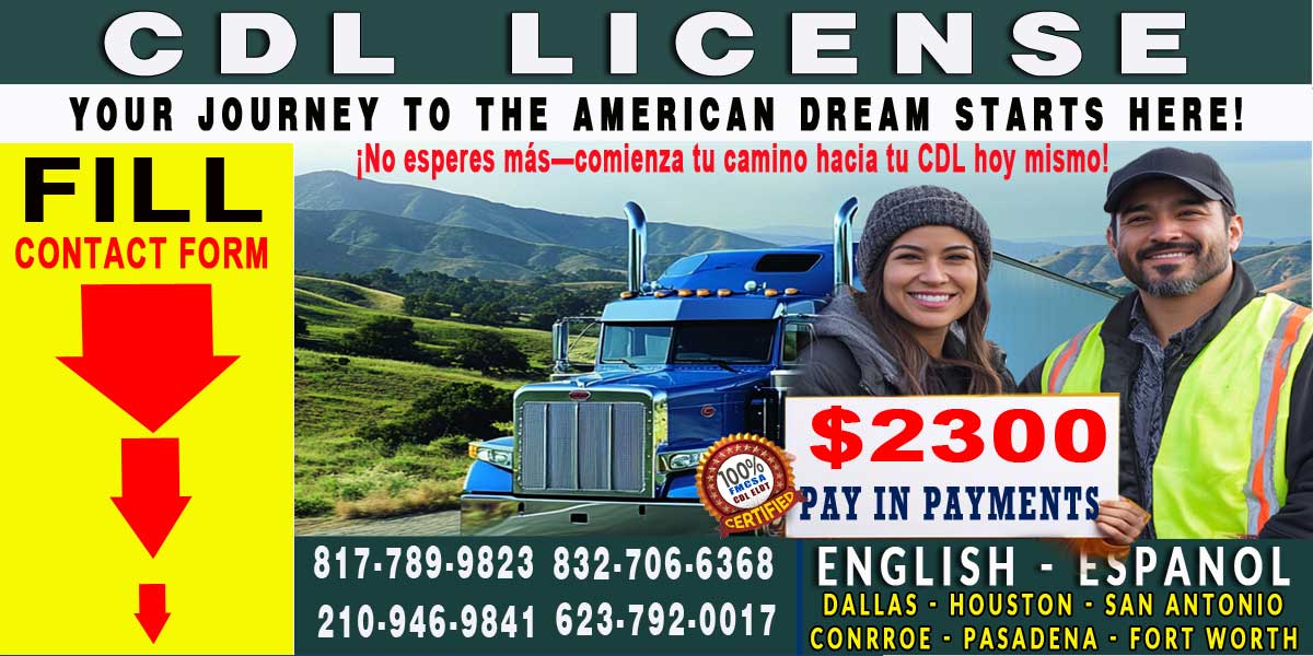 CDL School Beaumont TX CDL student training with Class A truck in Beaumont TX during commercial driver license program.
